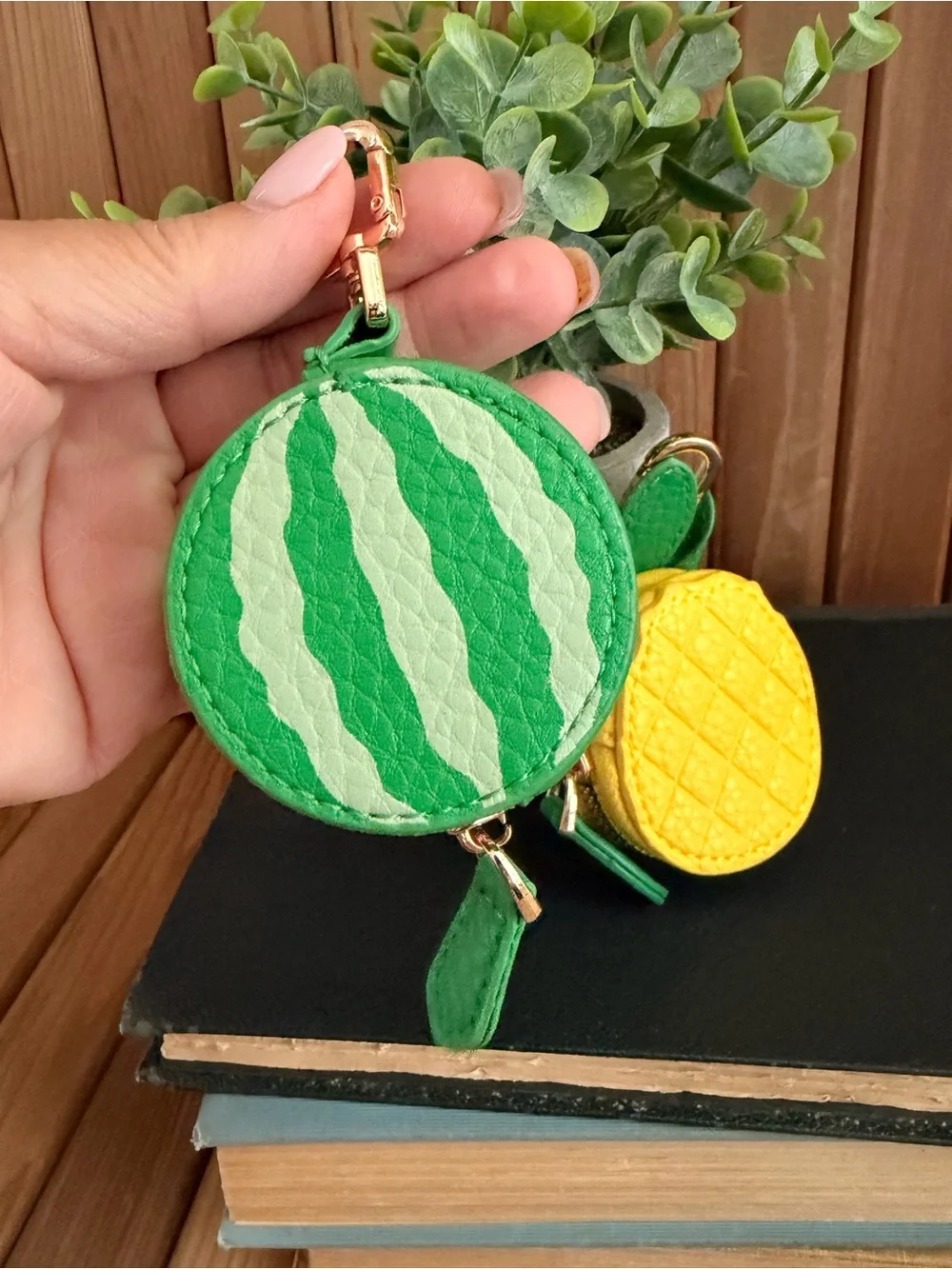 Playful Fruit Key Chain Charms w/Gold or Silver Hardware, Choose (1) One